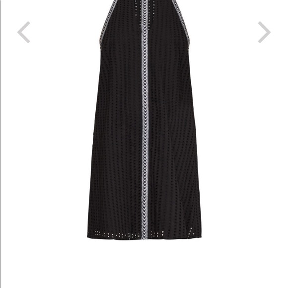 BCBG Maxazria Black Striped Eyelet Halter Dress - Picture 5 of 8
